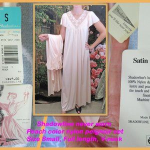 42 bust nightgown/robe set, New Old Stock, Original tags, Satin Lustre nylon VTG